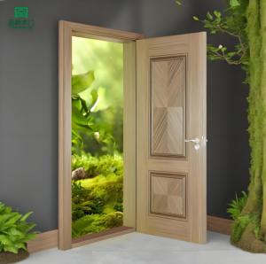Puerta interior de madera de melamina de lujo moderno para dormitorio Hotel Villa-Precio de fábrica de madera maciza - Product Image 1