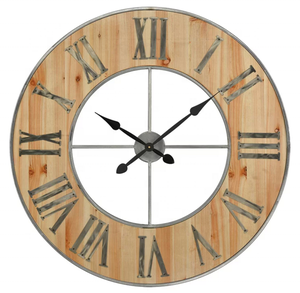 <span class=keywords><strong>Reloj</strong></span> de Pared Vintage Estilo Granja, Marco de Metal, Números Romanos, Funciona con Batería de Cuarzo, para Decoración <span class=keywords><strong>del</strong></span> Hogar o <span class=keywords><strong>Restaurante</strong></span> - Product Image 1