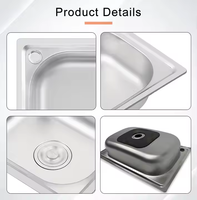 Évier de cuisine moderne à cuvette unique Offre Spéciale installation de comptoir de lavabo rectangulaire à fente unique en acier inoxydable avec un trou