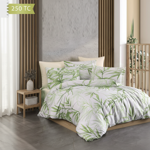Varol 250 TC Bamboo Woven Satin <b>Comforter</b> <b>Set</b> 4pc Eco-Friendly Plant Pattern Double Size - Product Image 3