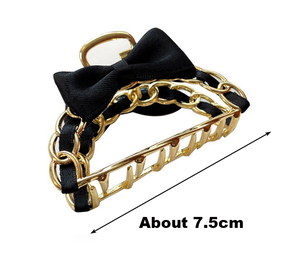 Pince à Cheveux Rétro Coréenne en Métal avec Nœud, Douce pour Queues de Cheval Creuses, Pinces à Cheveux Requin Élégantes pour Femmes - Product Image 6