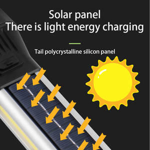 Cao độ sáng đèn pha năng lượng mặt trời bảng điều khiển mạnh mẽ nhỏ Đèn pin USB sạc hợp kim nhôm trắng XPE đèn pin chiến thuật - Product Image 5