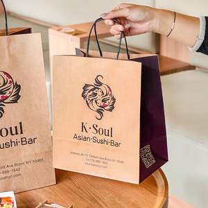 Bolsa de Papel Kraft para Sushi con Logotipo Personalizado, Ecológica y Desechable para Comida para Llevar - Product Image 3