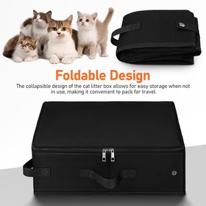 Foldable Fabric <b>Cat</b> Litter Bag Rectangle Black Washable Portable <b>Cat</b> Toilet for Outings - Product Image 4