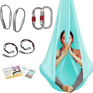 Hamac de <span class=keywords><strong>yoga</strong></span> <span class=keywords><strong>aérien</strong></span> 5M, kit de démarrage pour Pilates <span class=keywords><strong>aérien</strong></span> et balançoire de <span class=keywords><strong>yoga</strong></span> en soie, pour tous les niveaux, avec sangle d'extension et mousqueton - Product Image 2