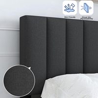 Cadres de lit Queen modernes Willsoon Lukace, construction en bois robuste, assemblage facile, aucun sommier tapissier nécessaire, lit rembourré gris