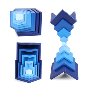 บล็อกไม้ทรงลูกบาศก์แบบคลาสสิก ของเล่นเสริมพัฒนาการสำหรับเด็กอายุ 3 ปีขึ้นไป - Product Image 4