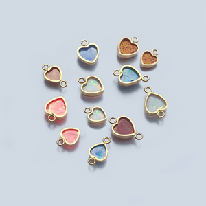 Nouveaux breloques opales en forme de cœur 2025, véritable or 14 carats plaqué, <span class=keywords><strong>pour</strong></span> la fabrication de bijoux DIY, <span class=keywords><strong>bracelets</strong></span>, colliers, connecteurs - Product Image 4