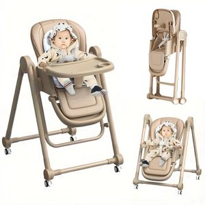 Modern 3 in 1 Baby High <b>Chair</b> Foldable Plastic PP Swing Dining <b>Chair</b> <b>Folding</b> Children's Feeding High <b>Chair</b> for Bedroom Hotel Use - Product Image 1