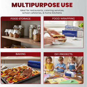 Feuilles de papier aluminium 500 unités, pré-découpées, interpliées, robustes, pour restaurants, traiteurs, cuisson et grillades - Product Image 4