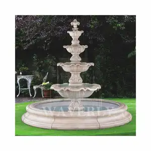 Hand Carved Natural Stone Garden Water Fountains Prices Large Multi-layer Outdoor Garden Marble Water Fountain