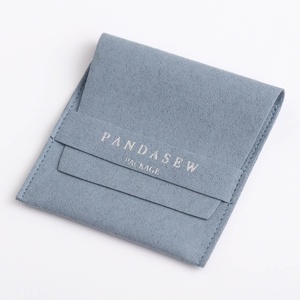 PandaSew Custom Deboss Printed Logo Microfiber <b>Envelope</b> Style with Band Earring <b>Gift</b> Jewelry Pouch - Product Image 5