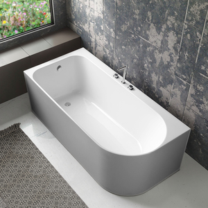 Luxury Single Skirt Oval Indoor Soaking Bath <b>White</b> <b>Acrylic</b> Solid Surface with Function for Apartments - Product Image 6