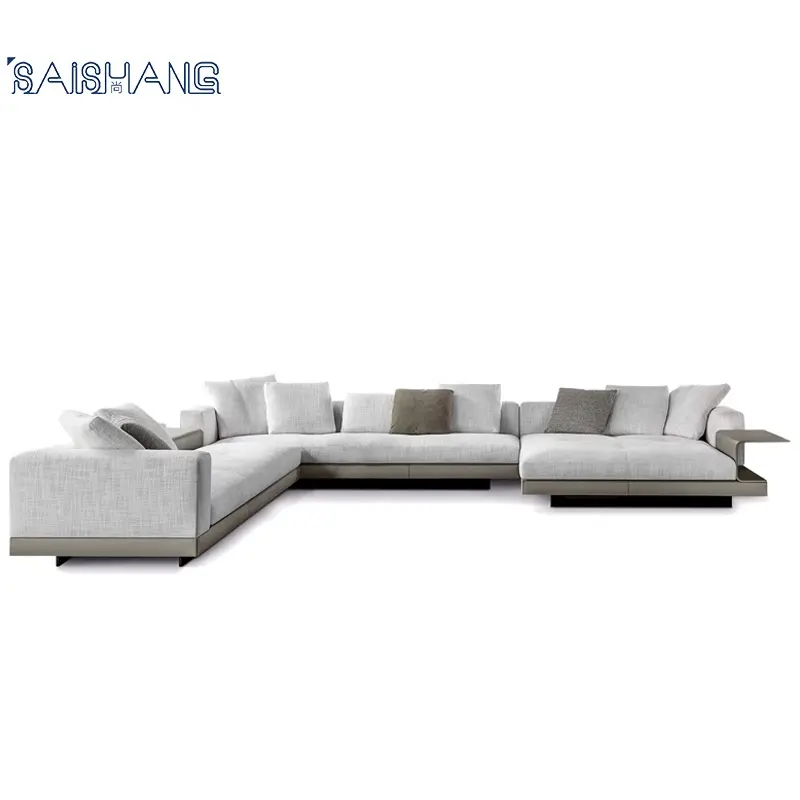 Divano da soggiorno in lino di cotone Saishang set di lusso divano da soggiorno allenatore Hot Italy design divano da tavolo da tè