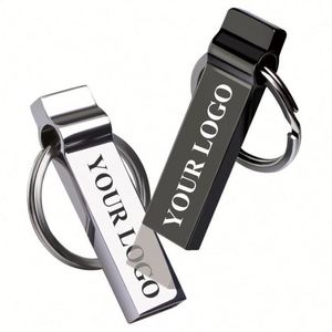 Custom Logo Portable USB Flash Waterproof High Speed USB Thumb Drive USB Metal 128 GB U Disk <b>Memory</b> Memoria Stick with Keychain - Product Image 1