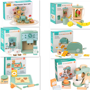 <span class=keywords><strong>Juguete</strong></span> de Cocina de Madera para Niños, Caja de Juguetes de Comida, Simulación de Frutas, Verduras, Ensalada, <span class=keywords><strong>Cafetera</strong></span>, Panificadora, para Niños y Niñas de 4 a 6 Años - Product Image 4