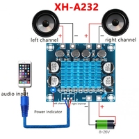Carte amplificateur audio XH-A232 30W + 30W 2.0 canaux classe D amplificateur de son stéréo numérique DC 8-26V 3A pour haut-parleur TV domestique connecteur MP3