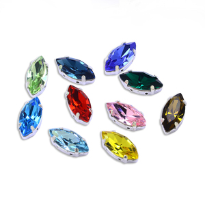 Occhio di <span class=keywords><strong>cavallo</strong></span> in <span class=keywords><strong>pietra</strong></span> fantasia con impostazioni in metallo K9 strass di vetro all'ingrosso senza piombo perline di cristallo per gioielli accessori - Product Image 5