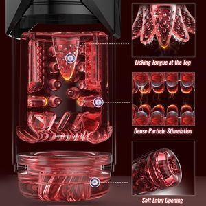 Masturbateur masculin étanche AI Sync avec 7 modes de succion, de poussée et de rotation et 7 modes de léchage, Pocket Pussy, jouet sexuel pour hommes - Product Image 5