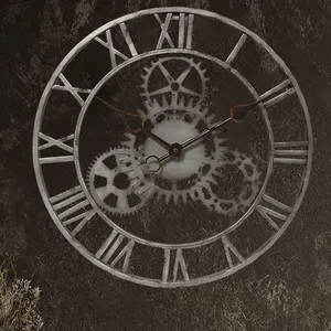 Reloj Industrial de Metal Steam Punk, Reloj de Pared Analógico de Cuarzo de Gran Tamaño, Decoración del Hogar, 50cm, 1 Unidad