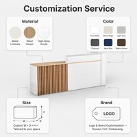 Bureau de réception minimaliste en bois moderne et luxueux pour hôtel, hôpital, salons de manucure et de beauté - Mobilier commercial durable et écologique