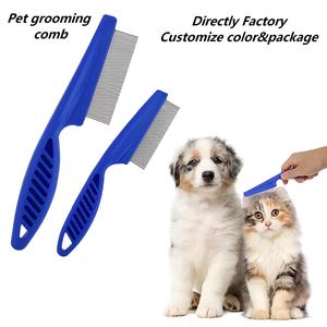 Kit de peine 2 en 1 para el cuidado de mascotas, peine de acero inoxidable de doble cara para masaje y desenredado de nudos, peine para pulgas y piojos para mascotas. - Product Image 1