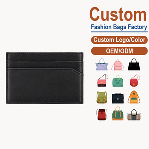 Tarjetero de Cuero Genuino Negro para Hombre y Mujer |   Fabricación Personalizada OEM/ODM para Marcas de Lujo Minimalistas - Product Image 2