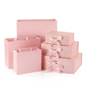 Custom Logo Luxury Rigid <strong>Pink</strong> <strong>Gift</strong> Box With Lids Magnetic Closure Collapsible With Ribbon for <strong>Gift</strong> Packaging with Bag - Product Image 6