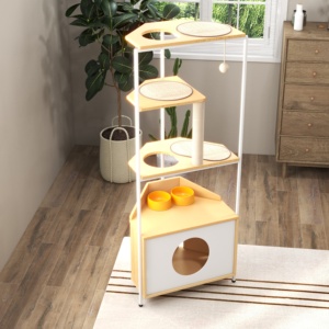 Cage pour <span class=keywords><strong>chat</strong></span> d'intérieur, <span class=keywords><strong>arbre</strong></span> <span class=keywords><strong>à</strong></span> <span class=keywords><strong>chat</strong></span> avec poteau <span class=keywords><strong>à</strong></span> gratter, station d'alimentation, plateformes d'escalade, niche pour <span class=keywords><strong>chat</strong></span> pour le salon - Product Image 5