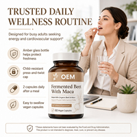 VitaHall Maca Energy-Boosting Detox Capsules Betterave Fermentée avec Maca pour Hommes - 60 Capsules