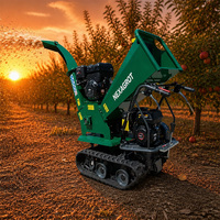Broyeur de bois sur chenilles robuste 15 CV à essence GST120, déchiqueteur de bois sur chenilles 120 mm autopropulsé pour l'entretien des terres