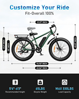1000W usine en gros VTT électrique Ebike 48V moteur sans balais cadre en acier au carbone batterie au Lithium vélo tout-terrain 26"