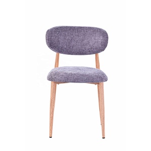 <span class=keywords><strong>Chaise</strong></span> <span class=keywords><strong>de</strong></span> salle à manger contemporaine en tissu doux avec cadre en métal couleur chêne clair - Product Image 4