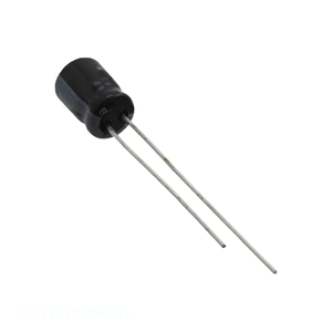 Condensateur traversant à canal fabricant 10 µF, aluminium, 20 %, 25 V, radial TH UST1E100MDD - Product Image 1