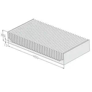 大型アルミニウムヒートシンク押し出し大型ヒートシンクプロファイル400(W)* 65(H)mm