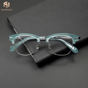 Sartre Fresh Montures optiques minimalistes pour sourcils en acétate premium et titane, avec branches délicates gravées, pour un usage quotidien décontracté - Product Image 1