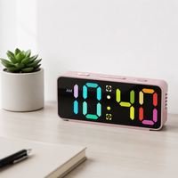 Réveil intelligent avec charge USB, éclairage d'ambiance, affichage numérique LED, écran RGB, réveil numérique de table/bureau, OEM/ODM