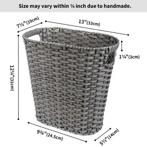 Rattan tessuto di plastica cesto di stoccaggio per rifiuti di carta dell'immondizia di stoccaggio in <span class=keywords><strong>bagno</strong></span> <span class=keywords><strong>bagno</strong></span> camera <span class=keywords><strong>da</strong></span> letto o organizzazione cesto di vimini - Product Image 3