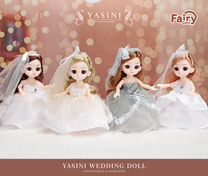 Girls Lovely Cartoon Wedding Dress Toy Mini Plastic <strong>Doll</strong> Play House Dress up <strong>Fairy</strong> Perfect Gift Idea - Product Image 3