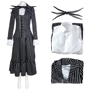 Jack Skellington Cosplay <b>Costume</b> Black White Striped Suit Pants Set Men Women Halloween Christmas <b>Costume</b> - Product Image 5