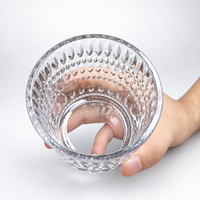Vente en gros usine – Gobelet en verre pressé transparent vintage de 300 ml, classique et gaufré, pour jus, eau, cocktails, bière et whisky