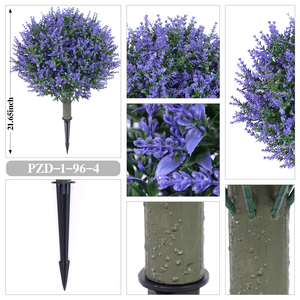 RUOPEI Boule de topiaire artificielle en gazon synthétique, lavande, résistante aux UV, éco-responsable, fausse <span class=keywords><strong>fleur</strong></span> violette pour <span class=keywords><strong>jardin</strong></span> extérieur et patio - Product Image 5