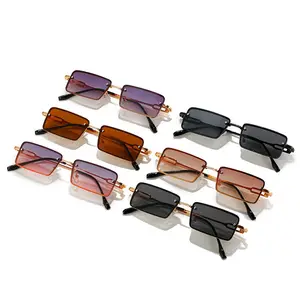 Top Seller Designer Logo Maker on Glasses Small Rectangle Model Against UVA UVB Ray Fashion Sunglasses