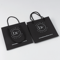 Sac d'Emballage en Papier Kraft Personnalisé de Luxe, Noir Mat, avec Logo Imprimé, pour Cosmétiques et Cadeaux - Vente en Gros