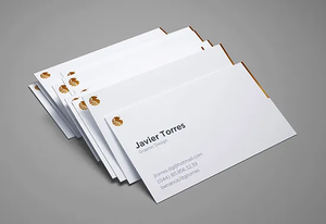 Production de cartes de visite en papier cartonné blanc nacré épais de 400g - Product Image 2