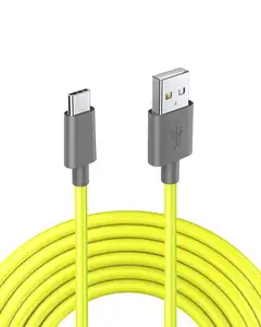 Cable USB tipo C, Cable de carga rápida USB C A USB A amarillo neón para Samsung Galaxy