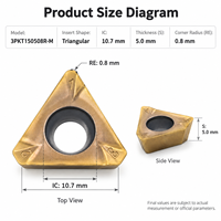 3PKT150508R-M Plaquettes triangulaires en carbure pour fraiseuse CNC à ébavurer et à fraiser à plat pour acier inoxydable/acier/fonteuse