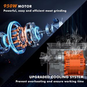 Hachoir à viande électrique commercial <span class=keywords><strong>Anatole</strong></span>, 1,3 CV, 950 W, robuste, en acier inoxydable, avec 4 plaques de broyage, 2 - Product Image 2