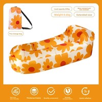 Canapé gonflable de plage extérieur taille simple en tissu Oxford – Matelas gonflable portable, chaise longue, design minimaliste moderne pour le camping