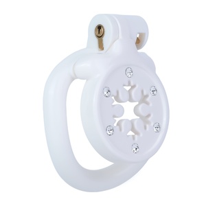 ANOSX Pink Resin <b>Dual</b>-color Design Purity <b>Lock</b> Male Chastity Device - Product Image 2